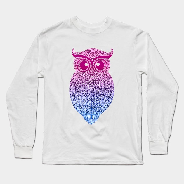 Gradient Owl Long Sleeve T-Shirt by ogfx